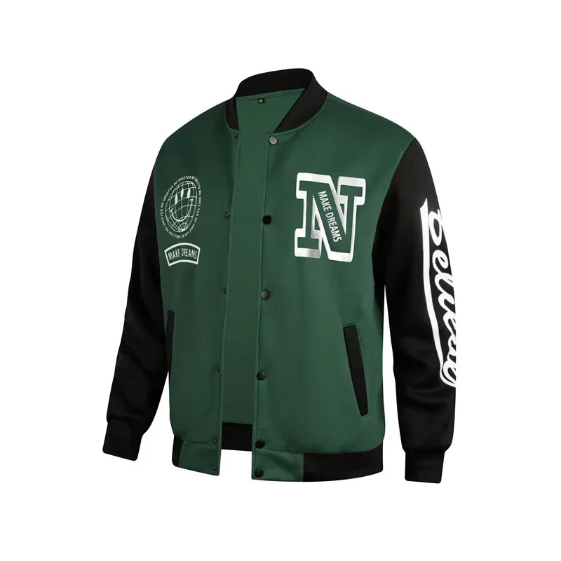 Spring Streetwear Baseball Jacket Men Hip Hop Varsity Jackets Mens Y2K Harajuku Baseball Uniform Coat Couple Patchwork Jackets